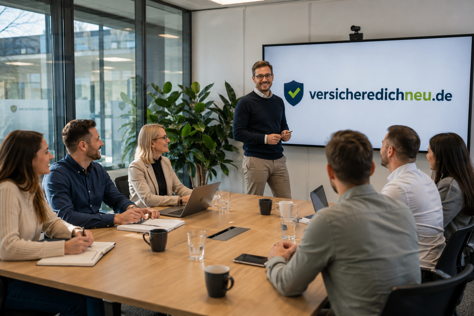 Team-Meeting bei versicheredichneu.de in Nürnberg – strategische Abstimmung zu Kundenberatung und Versicherungsschutz