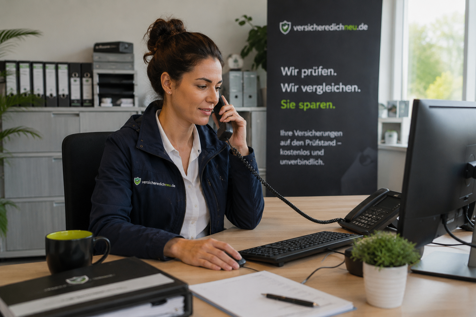 Kundenservice am Telefon bei versicheredichneu.de – persönliche Ansprechpartnerin für Versicherungsfragen in Nürnberg, Fürth und Erlangen